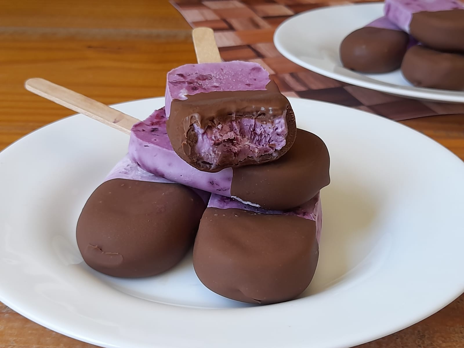 picolé de mirtilo caseiro